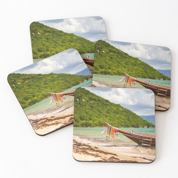 Item preview, Boat at a tropical beach in Thailand designed and sold by RaimondKlavins.