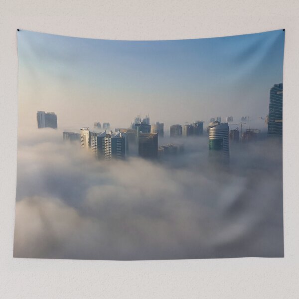 Item preview, Dubai skyline in clouds designed and sold by felinefeelings.