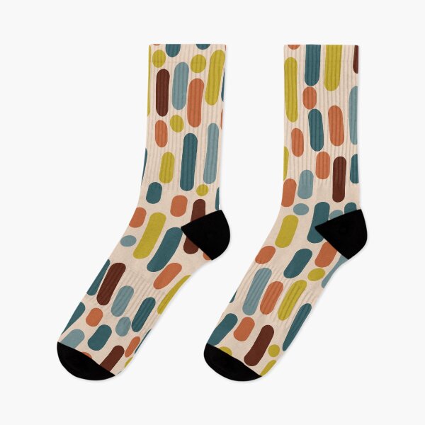 Item preview, Morningside Heights Mid Century Modern Pattern in Steel Blue, Mustard, Maroon, Orange designed and sold by kierkegaard.