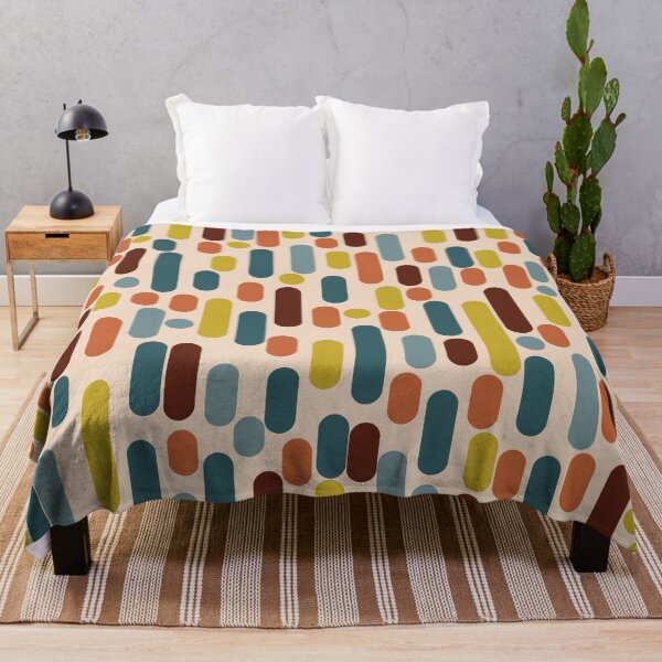 Item preview, Morningside Heights Mid Century Modern Pattern in Steel Blue, Mustard, Maroon, Orange designed and sold by kierkegaard.