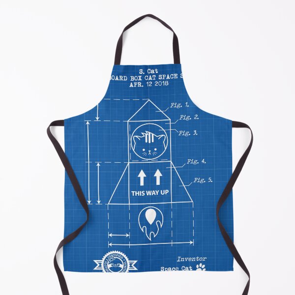 Item preview, Cat Space Shuttle Blueprint designed and sold by Slothgirl Art.