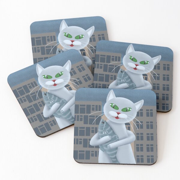 Item preview, Cat and Fish - illustration designed and sold by Julia Rudens.