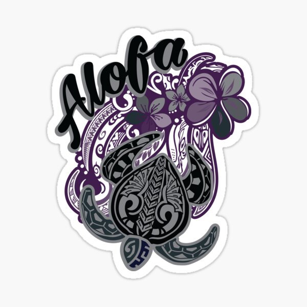 Autocollant fleur hawai sticker tribal - ref 010619 - Stickers Autocollants  personnalisés