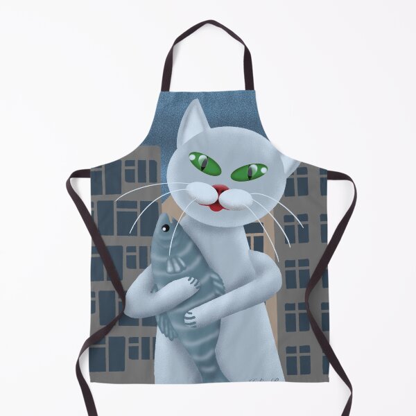 Item preview, Cat and Fish - illustration designed and sold by Julia Rudens.
