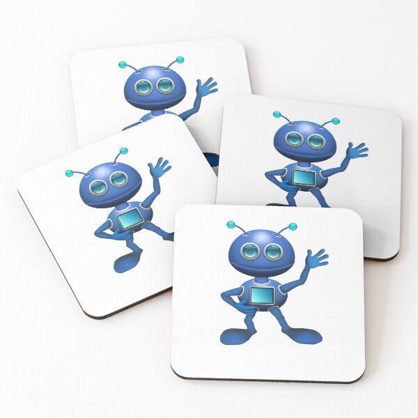 Artikelvorschau, Blauer Roboter Allien entworfen und verkauft von Fit & Fun Gallery.