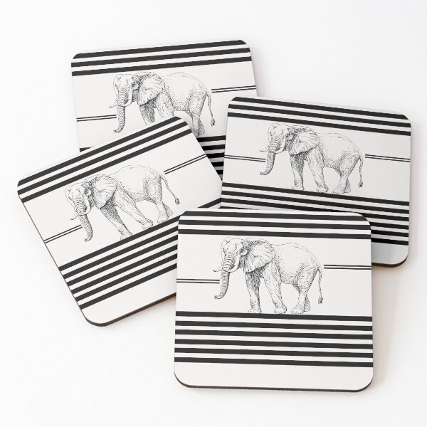 Item preview, elephant black&white lines designed and sold by kocakashop.