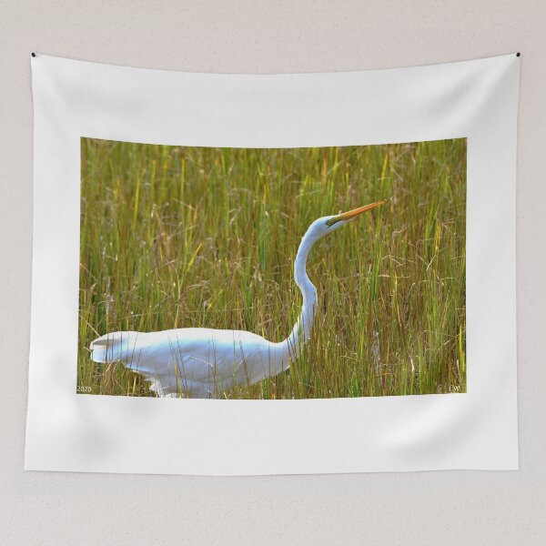 Item preview, Marsh Grass And An Egret 2 designed and sold by LisaWootenPhoto.