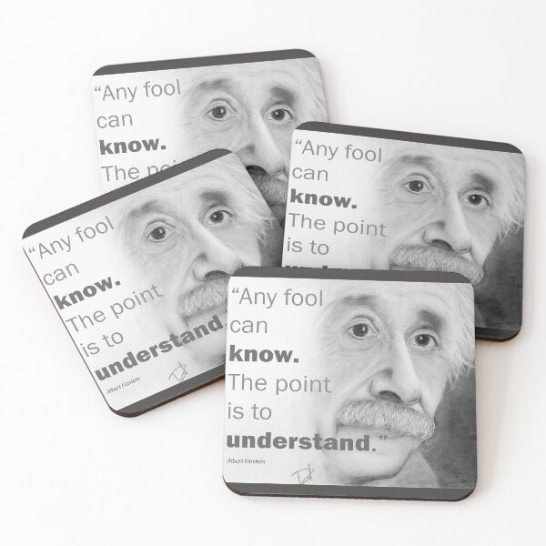 Item preview, Albert Einstein portrait: "Any fool can know. The point is to understand." designed and sold by danielcoart.