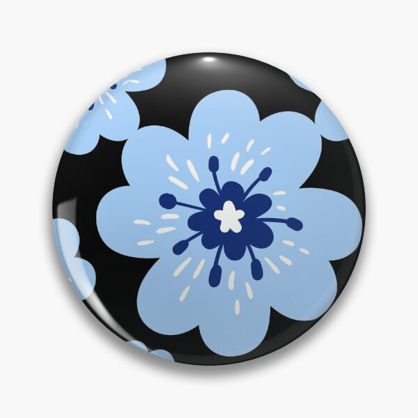 Item preview, Flower imprint with a big blue flower and small blue flowers designed and sold by TatianaLG.