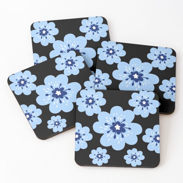 Item preview, Flower imprint with a big blue flower and small blue flowers designed and sold by TatianaLG.