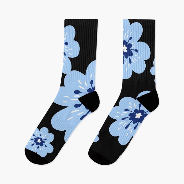 Item preview, Flower imprint with a big blue flower and small blue flowers designed and sold by TatianaLG.