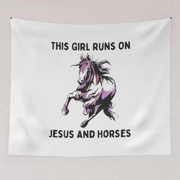 Item preview, This Girl Runs On Jesus And Horses designed and sold by OnepixArt.