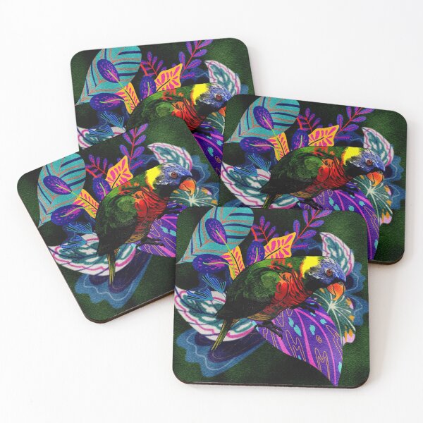 Item preview, Textured Rainbow Lorikeet with Tropical Plants designed and sold by Zurickdesigns.