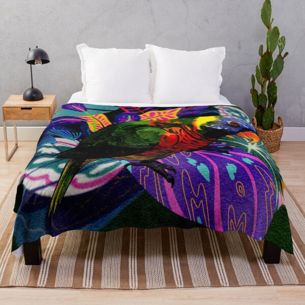 Item preview, Textured Rainbow Lorikeet with Tropical Plants designed and sold by Zurickdesigns.