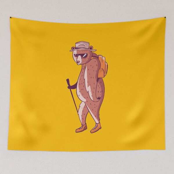 Item preview, Brown Hiking Bear designed and sold by Piztees.