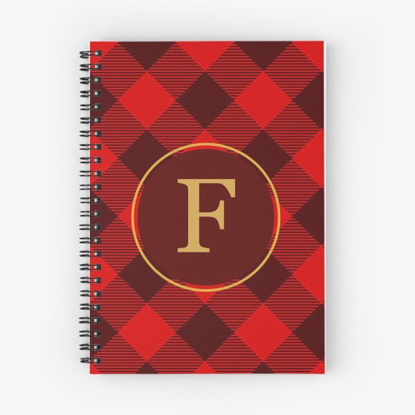 Item preview, Plaid Tartan Red Brown Diagonal Monogram Initial Letter F designed and sold by fotografixgal.