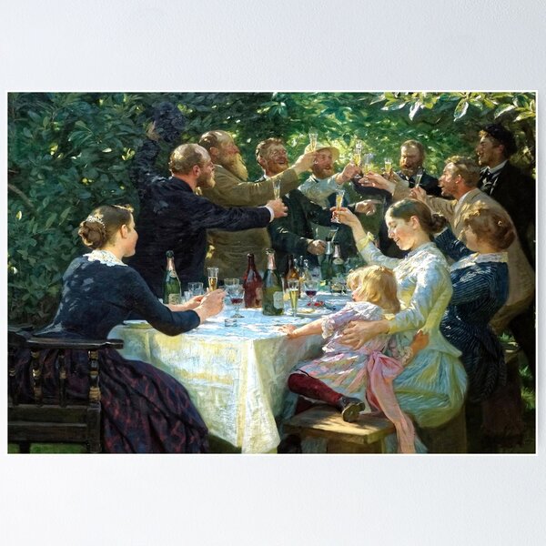 Item preview, Hip, Hip, Hurrah! Artist Festival at Skagen, Peder Severin Krøyer - friends toasting cheers drinks in the garden designed and sold by Qrhoo.