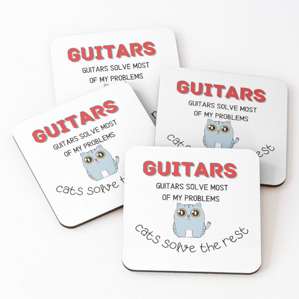 Item preview, Guitars Solve most of My Problems cats solve the rest designed and sold by lhousshop.