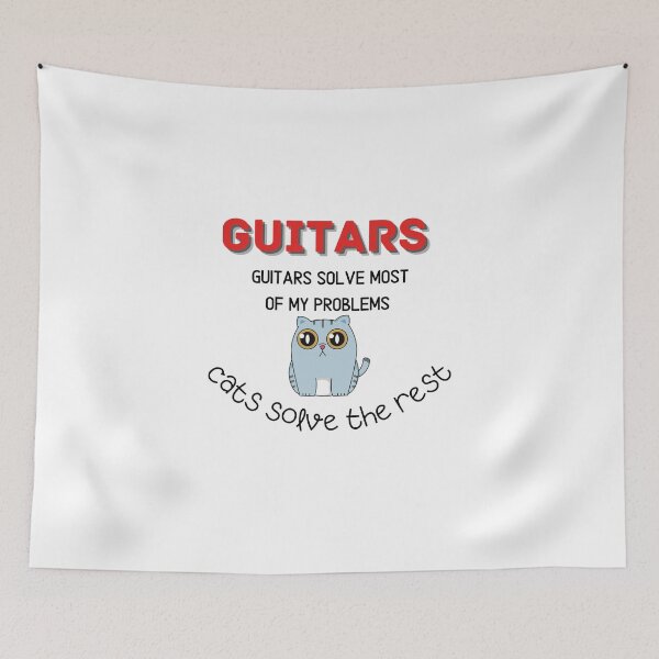 Item preview, Guitars Solve most of My Problems cats solve the rest designed and sold by lhousshop.