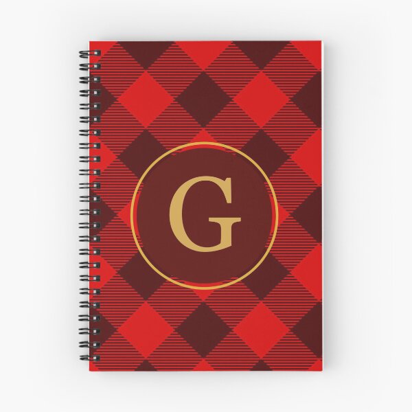 Item preview, Plaid Tartan Red Brown Diagonal Monogram Initial Letter G designed and sold by fotografixgal.
