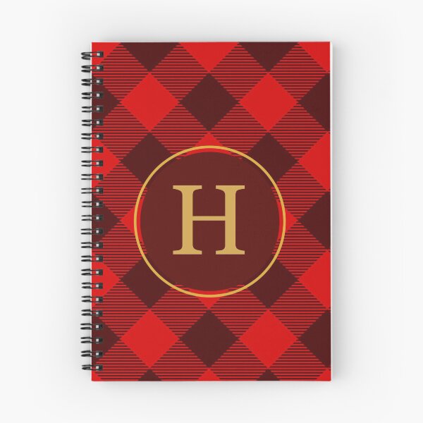 Item preview, Plaid Tartan Red Brown Diagonal Monogram Initial Letter H designed and sold by fotografixgal.