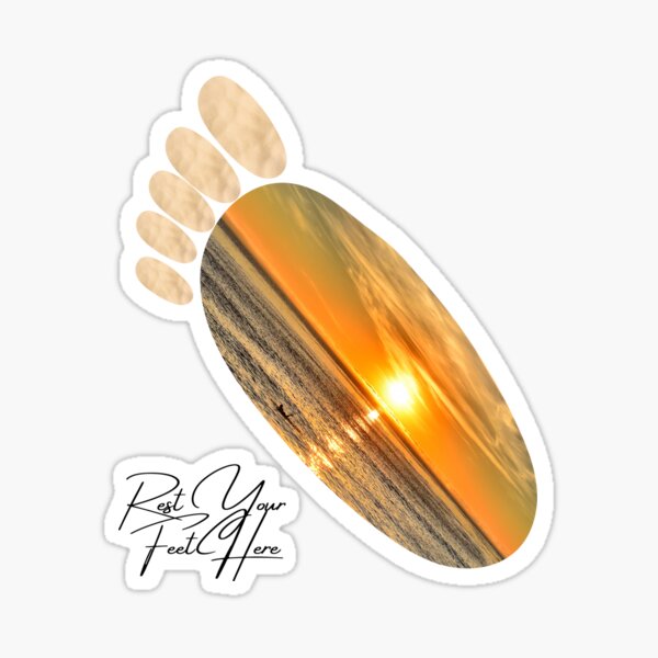 Foot Pillow Sunset Toes In Sand Feet In The Water Sticker