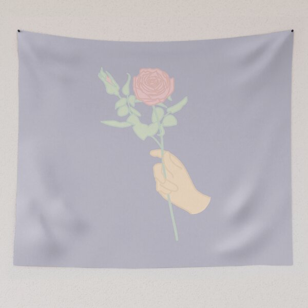 Item preview, hand holding a rose simple minimal illustration  designed and sold by prismatic paper co.