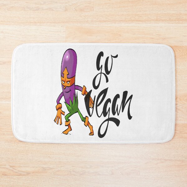Item preview, Go Vegan Purple Eggplant Foodietoon Superhero Aubergine Brinjal designed and sold by ProjectX23.