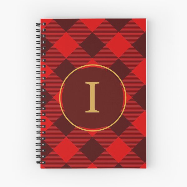 Item preview, Plaid Tartan Red Brown Diagonal Monogram Initial Letter I designed and sold by fotografixgal.