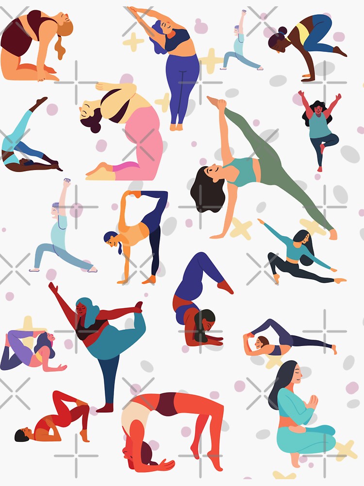 Yoga Stickers Illustrations & Vectors