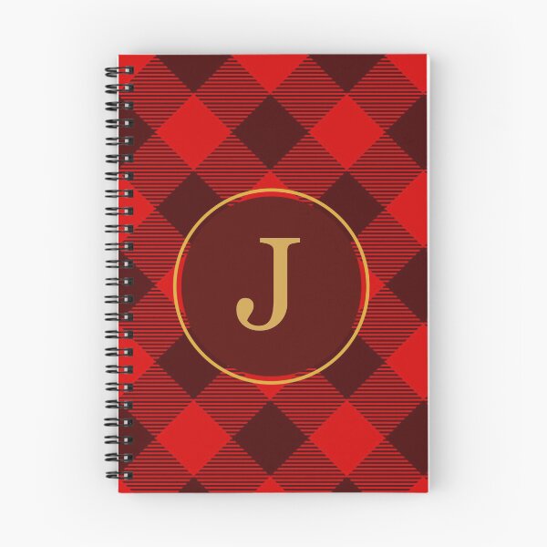 Item preview, Plaid Tartan Red Brown Diagonal Monogram Initial Letter J designed and sold by fotografixgal.