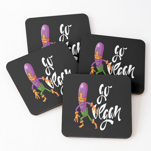 Item preview, Go Vegan Purple Eggplant Foodietoon Superhero Aubergine Brinjal designed and sold by ProjectX23.