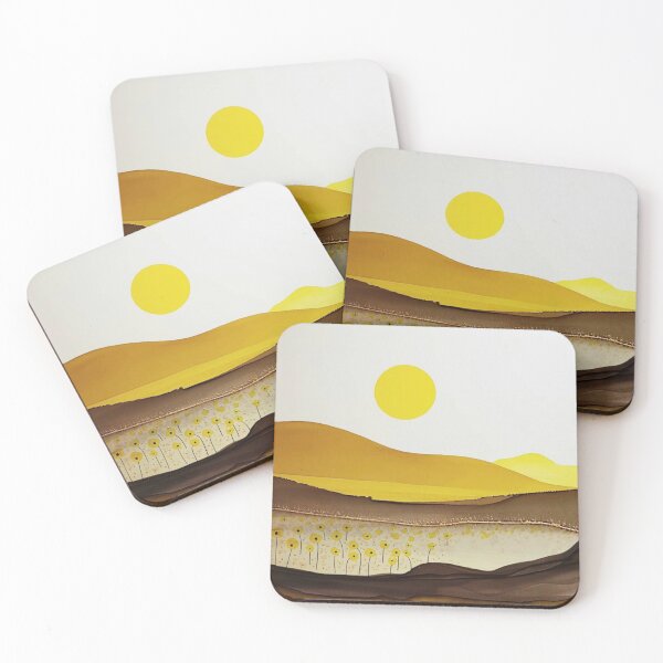 Item preview, Abstract landscape - Dijon yellow flowers  designed and sold by ApArtPaintings.