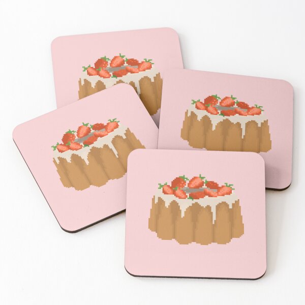 Item preview, Strawberry bundt cake pixel art designed and sold by tifft.