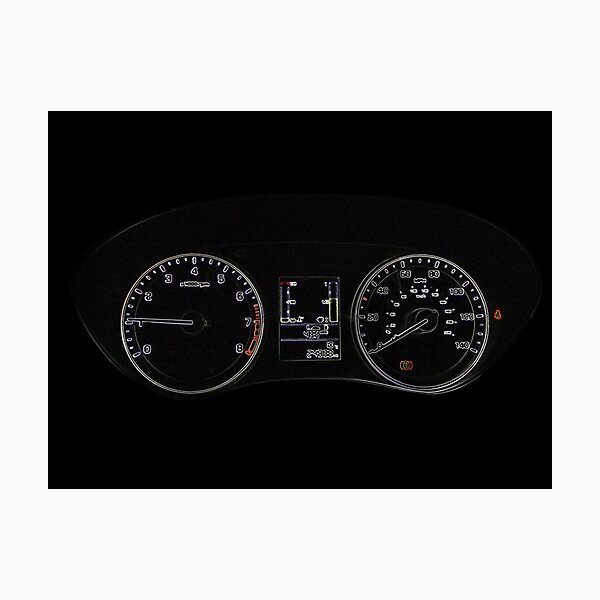 "Hyundai speedometer and dials." Photographic Print for Sale by Shiroi