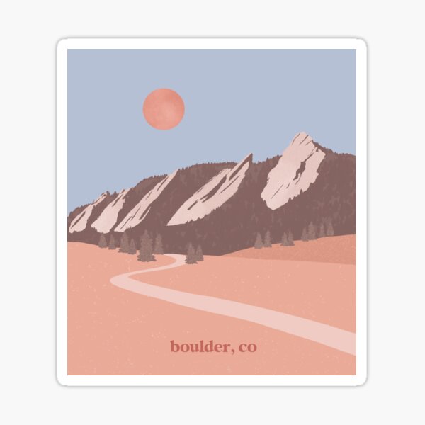 Boulder flatirons print Sticker
