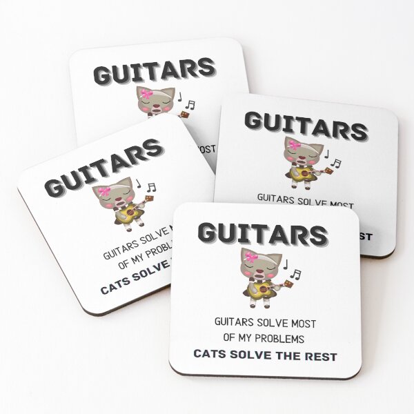 Item preview, Guitars Solve most of My Problems cats solve the rest Funny Gift Friends T-shirt Classic designed and sold by lhousshop.