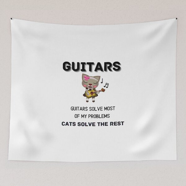 Item preview, Guitars Solve most of My Problems cats solve the rest Funny Gift Friends T-shirt Classic designed and sold by lhousshop.