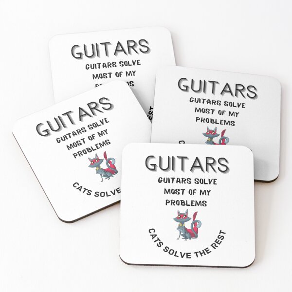 Item preview, Guitars Solve most of My Problems cats solve the rest T-shirt Classic designed and sold by lhousshop.