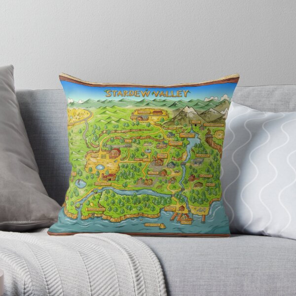 Stardew Valley Map Throw Pillow