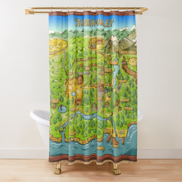 Stardew Valley Map Shower Curtain
