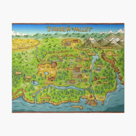 Stardew Valley Map Art Board Print