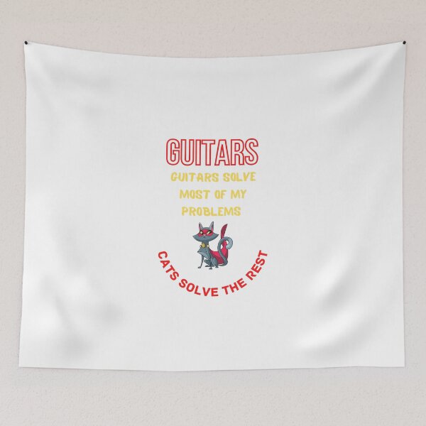 Item preview, Guitars Solve most of My Problems cats solve the rest Funny gift T-shirt designed and sold by lhousshop.