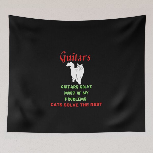 Item preview, Guitars Solve most of My Problems cats solve the rest Funny gift T-shirt designed and sold by lhousshop.