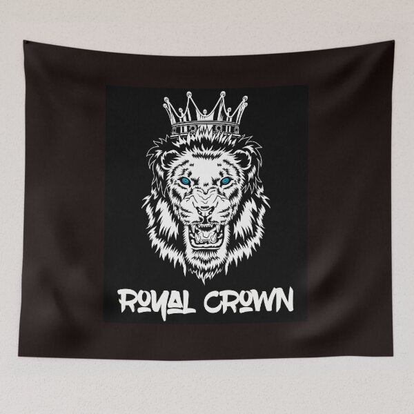 Item preview, Angry roaring male lion head with mane and royal crown designed and sold by Ristinga.