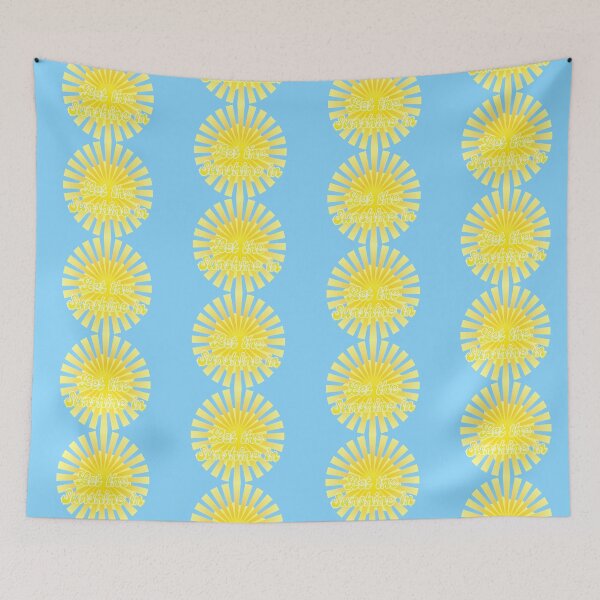Item preview, Let The Sunshine In Shining Yellow Sun with Retro Lettering  designed and sold by MajestyMaker.