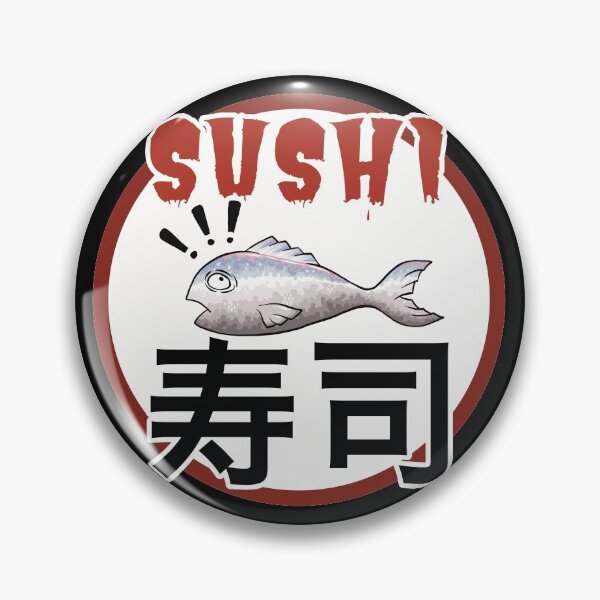 Item preview, Sushi fish with Japanese writing designed and sold by Redinsart.