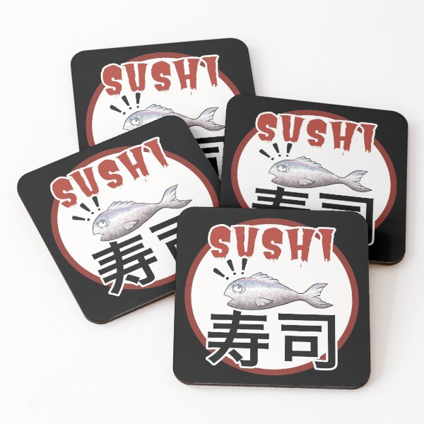 Item preview, Sushi fish with Japanese writing designed and sold by Redinsart.