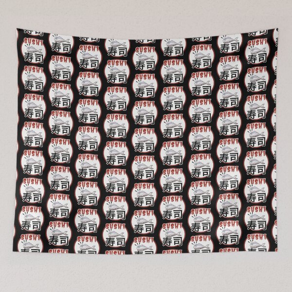 Item preview, Sushi fish with Japanese writing designed and sold by Redinsart.