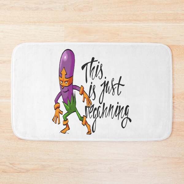Item preview, This is Just Veganning Purple Eggplant Foodietoon Superhero Aubergine Brinjal designed and sold by ProjectX23.